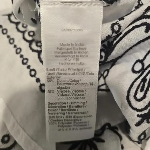 MADEWELL Embroidered Poplin Shirred Button-Up Shirt Size XS NWT MSRP $148 - Picture 9 of 9